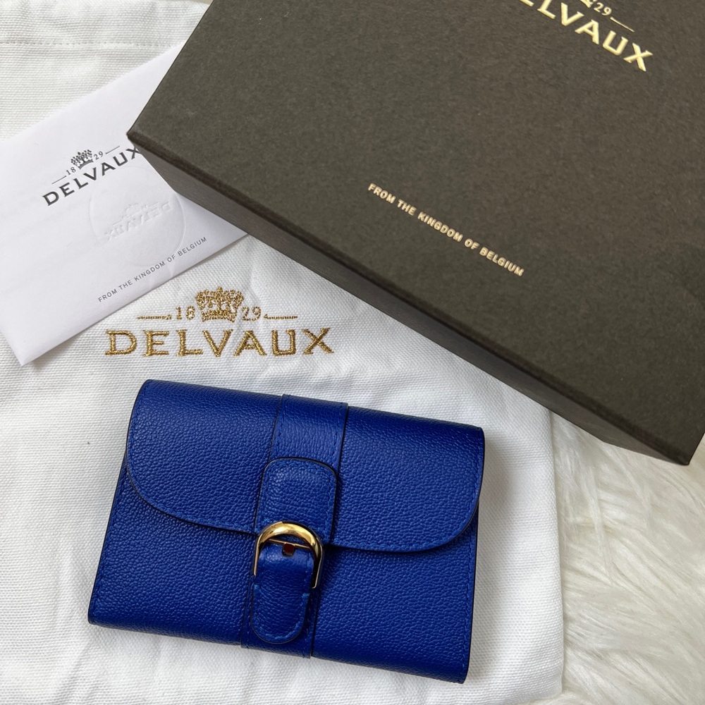 BNIB New AUTH Delvaux Brillant Card Wallet Outremer